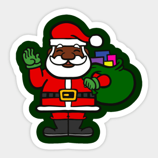 african black santa claus christmas Sticker